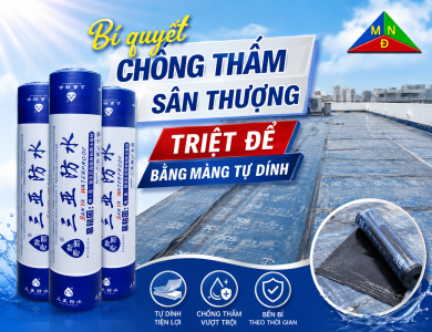 Bí quyết chống thấm sân thượng triệt để bằng màng tự dính – Bền đẹp 20 năm