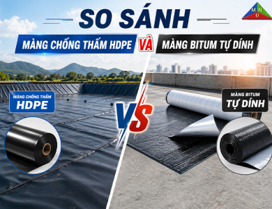 So sánh màng chống thấm HDPE và màng Bitum tự dính: Khi nào nên dùng loại nào?
